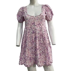 LoveShackFancy Floral Purple Iris Runa Mini Dress Size P